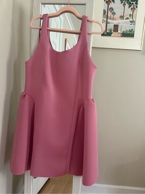 Anthropologie Pink Fit-and-Flare Mini Dress